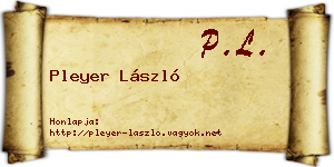 Pleyer László névjegykártya